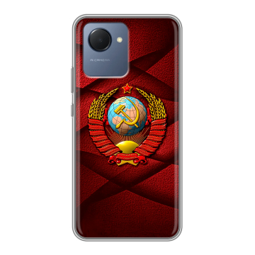 Силиконовый чехол на Realme Narzo 50i Prime с принтом Герб СССР