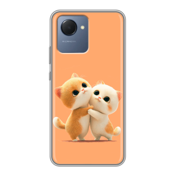 Силиконовый чехол на Realme Narzo 50i Prime с принтом Милые котики