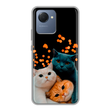 Силиконовый чехол на Realme Narzo 50i Prime с принтом Кошки