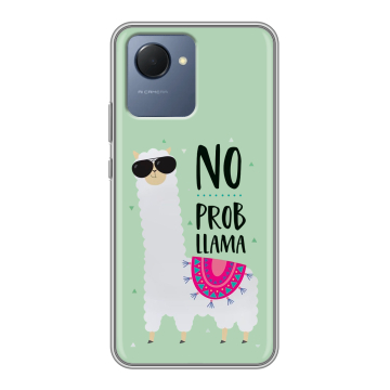 Силиконовый чехол на Realme Narzo 50i Prime с принтом Лама