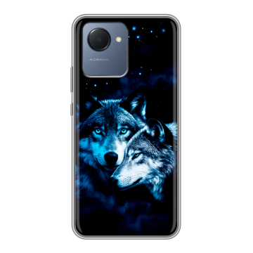 Силиконовый чехол на Realme Narzo 50i Prime с принтом Волки