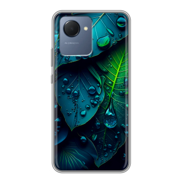 Силиконовый чехол на Realme Narzo 50i Prime с принтом Листья