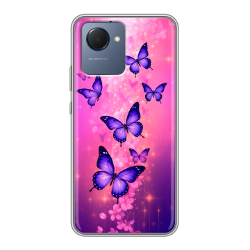 Силиконовый чехол на Realme Narzo 50i Prime с принтом Бабочки Силиконовый чехол на Realme Narzo 50i Prime с принтом Бабочки