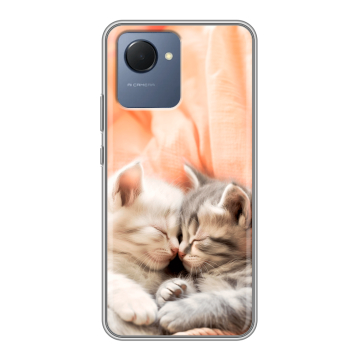 Силиконовый чехол на Realme Narzo 50i Prime с принтом Котята Силиконовый чехол на Realme Narzo 50i Prime с принтом Котята