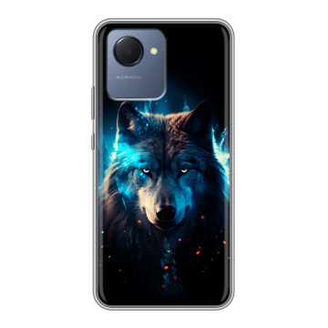 Силиконовый чехол на Realme Narzo 50i Prime с принтом Волк ночной Силиконовый чехол на Realme Narzo 50i Prime с принтом Волк ночной