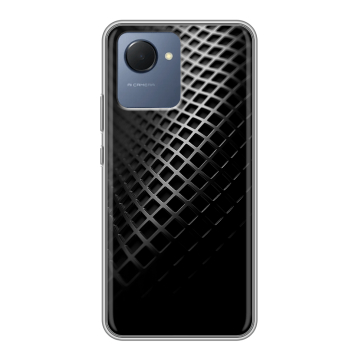 Силиконовый чехол на Realme Narzo 50i Prime с принтом Текстура металла Силиконовый чехол на Realme Narzo 50i Prime с принтом Текстура металла