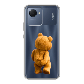 Силиконовый чехол на Realme Narzo 50i Prime с принтом Медведь Силиконовый чехол на Realme Narzo 50i Prime с принтом Медведь