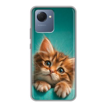 Силиконовый чехол на Realme Narzo 50i Prime с принтом котенок Силиконовый чехол на Realme Narzo 50i Prime с принтом котенок