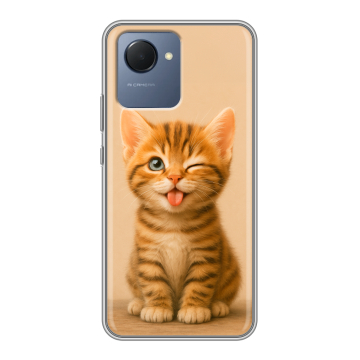 Силиконовый чехол на Realme Narzo 50i Prime с принтом котенок Силиконовый чехол на Realme Narzo 50i Prime с принтом котенок