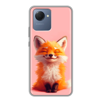 Силиконовый чехол на Realme Narzo 50i Prime с принтом милая лиса Силиконовый чехол на Realme Narzo 50i Prime с принтом милая лиса