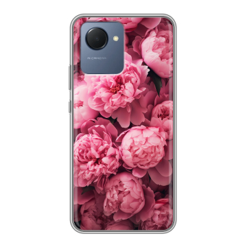 Силиконовый чехол на Realme Narzo 50i Prime с принтом цветы пионы Силиконовый чехол на Realme Narzo 50i Prime с принтом цветы пионы