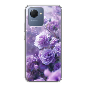Силиконовый чехол на Realme Narzo 50i Prime с принтом Розы цветы