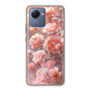 Силиконовый чехол на Realme Narzo 50i Prime с принтом Розовые розы Силиконовый чехол на Realme Narzo 50i Prime с принтом Розовые розы