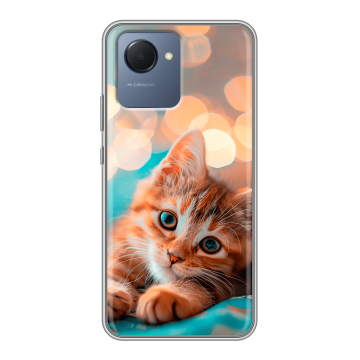 Силиконовый чехол на Realme Narzo 50i Prime с принтом котик Силиконовый чехол на Realme Narzo 50i Prime с принтом котик