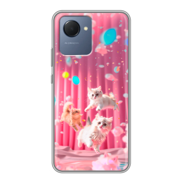 Силиконовый чехол на Realme Narzo 50i Prime с принтом милые котики