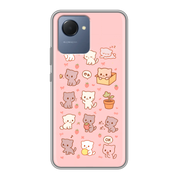 Силиконовый чехол на Realme Narzo 50i Prime с принтом Hello Kitty Хелоу Кити Силиконовый чехол на Realme Narzo 50i Prime с принтом Hello Kitty Хелоу Кити