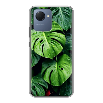 Силиконовый чехол на Realme Narzo 50i Prime с принтом Листья Силиконовый чехол на Realme Narzo 50i Prime с принтом Листья