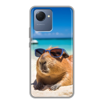 Силиконовый чехол на Realme Narzo 50i Prime с принтом Капибара Силиконовый чехол на Realme Narzo 50i Prime с принтом Капибара