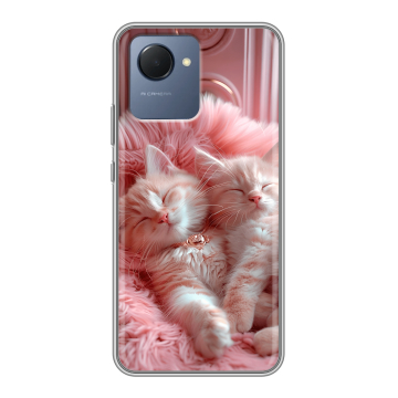 Силиконовый чехол на Realme Narzo 50i Prime с принтом котята котики