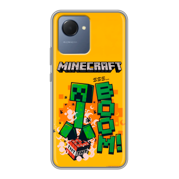 Силиконовый чехол на Realme Narzo 50i Prime с принтом Майнкрафт Minecraft Силиконовый чехол на Realme Narzo 50i Prime с принтом Майнкрафт Minecraft