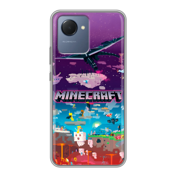 Силиконовый чехол на Realme Narzo 50i Prime с принтом Майнкрафт Minecraft Силиконовый чехол на Realme Narzo 50i Prime с принтом Майнкрафт Minecraft