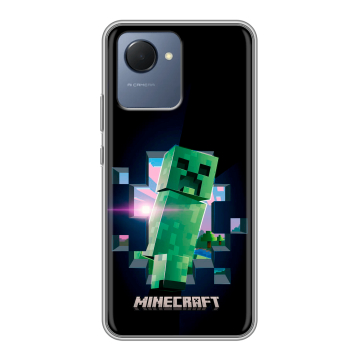 Силиконовый чехол на Realme Narzo 50i Prime с принтом Майнкрафт Minecraft Силиконовый чехол на Realme Narzo 50i Prime с принтом Майнкрафт Minecraft
