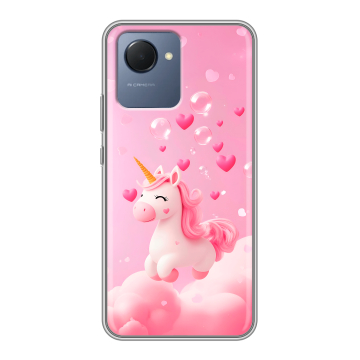 Силиконовый чехол на Realme Narzo 50i Prime с принтом Единорог Силиконовый чехол на Realme Narzo 50i Prime с принтом Единорог