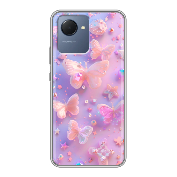 Силиконовый чехол на Realme Narzo 50i Prime с принтом Бабочки Силиконовый чехол на Realme Narzo 50i Prime с принтом Бабочки