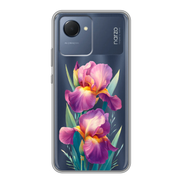 Силиконовый чехол на Realme Narzo 50i Prime с принтом Цветы орхидеи