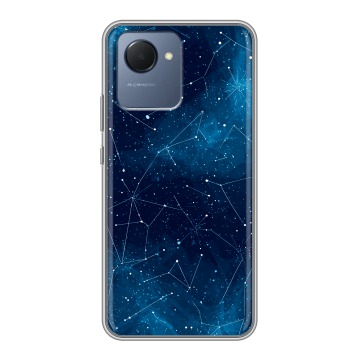 Силиконовый чехол на Realme Narzo 50i Prime с принтом Космос звезды