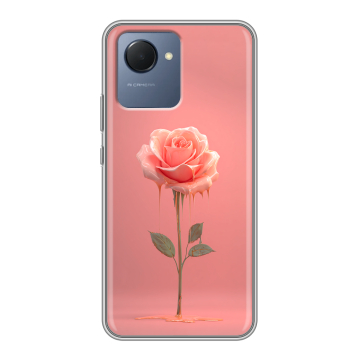 Силиконовый чехол на Realme Narzo 50i Prime с принтом Розовая роза