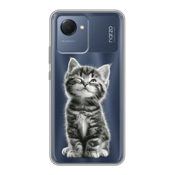 Силиконовый чехол на Realme Narzo 50i Prime с принтом Котенок Силиконовый чехол на Realme Narzo 50i Prime с принтом Котенок