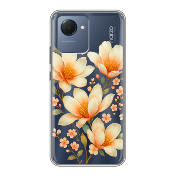 Силиконовый чехол на Realme Narzo 50i Prime с принтом Цветы