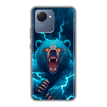 Силиконовый чехол на Realme Narzo 50i Prime с принтом Медведь