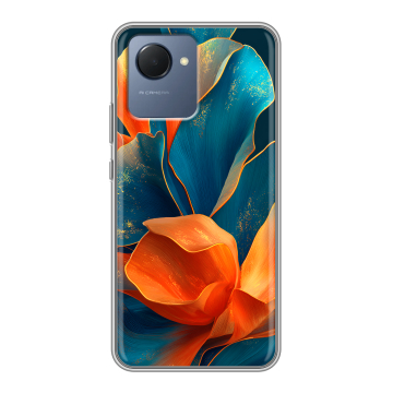 Силиконовый чехол на Realme Narzo 50i Prime с принтом Цветы