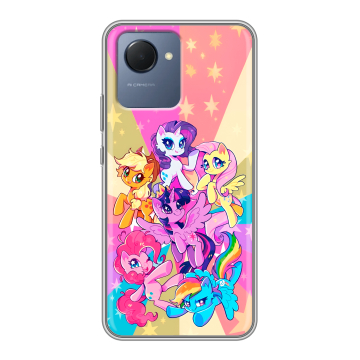 Силиконовый чехол на Realme Narzo 50i Prime с принтом My little pony Дружба чудо Силиконовый чехол на Realme Narzo 50i Prime с принтом My little pony Дружба чудо