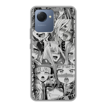 Силиконовый чехол на Realme Narzo 50i Prime с принтом Ahegao Ахегао Аниме