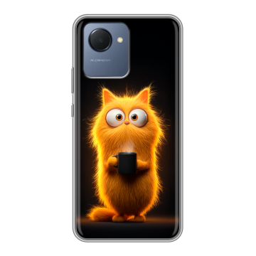 Силиконовый чехол на Realme Narzo 50i Prime с принтом Смешной кот Силиконовый чехол на Realme Narzo 50i Prime с принтом Смешной кот