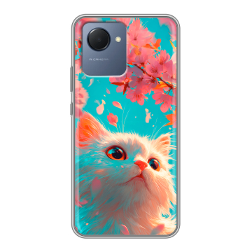 Силиконовый чехол на Realme Narzo 50i Prime с принтом Красивый кот