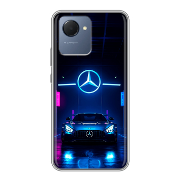 Силиконовый чехол на Realme Narzo 50i Prime с принтом Mercedes Мерседес Силиконовый чехол на Realme Narzo 50i Prime с принтом Mercedes Мерседес