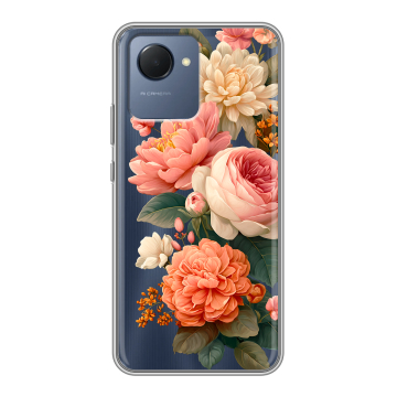 Силиконовый чехол на Realme Narzo 50i Prime с принтом цветы