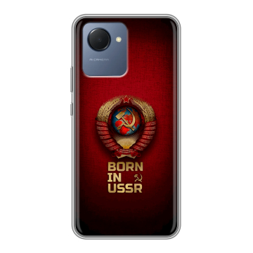 Силиконовый чехол на Realme Narzo 50i Prime с принтом Флаг Герб СССР