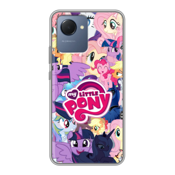 Силиконовый чехол на Realme Narzo 50i Prime с принтом My little pony Дружба чудо