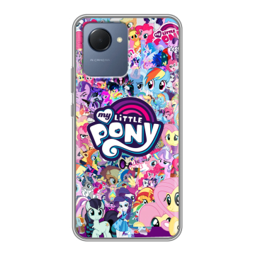 Силиконовый чехол на Realme Narzo 50i Prime с принтом My little pony Дружба чудо Силиконовый чехол на Realme Narzo 50i Prime с принтом My little pony Дружба чудо