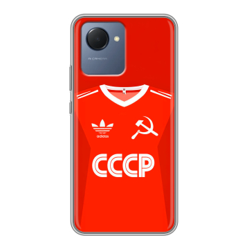 Силиконовый чехол на Realme Narzo 50i Prime с принтом Флаг Герб СССР