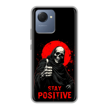 Силиконовый чехол на Realme Narzo 50i Prime с принтом смешной скелет