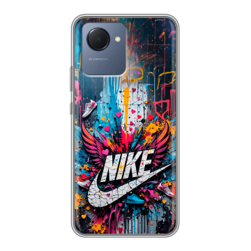 Силиконовый чехол на Realme Narzo 50i Prime с принтом Nike Найк Силиконовый чехол на Realme Narzo 50i Prime с принтом Nike Найк