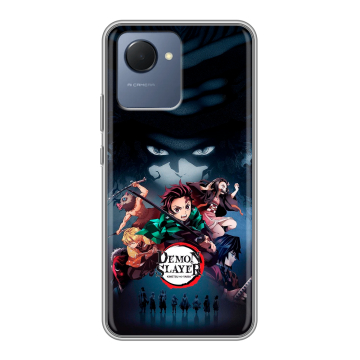 Силиконовый чехол на Realme Narzo 50i Prime с принтом Demon Slayer Клинок рассекающий демонов Силиконовый чехол на Realme Narzo 50i Prime с принтом Demon Slayer Клинок рассекающий демонов