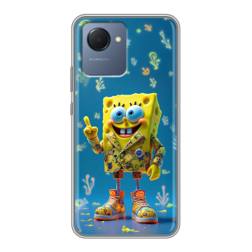 Силиконовый чехол на Realme Narzo 50i Prime с принтом Спанч боб Спанчбоб Силиконовый чехол на Realme Narzo 50i Prime с принтом Спанч боб Спанчбоб