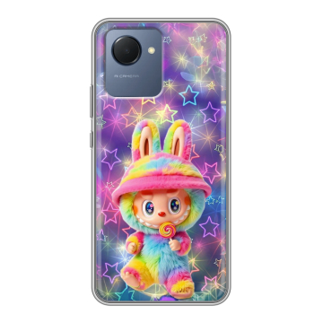 Силиконовый чехол на Realme Narzo 50i Prime с принтом Labubu Лабубу Силиконовый чехол на Realme Narzo 50i Prime с принтом Labubu Лабубу